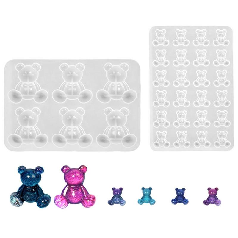 Bear Earring Silicone Mold Brooch Hair Pin Decorative Casting Mold Headwear Clip Mold DIY Craft Jewelry Making Supplies