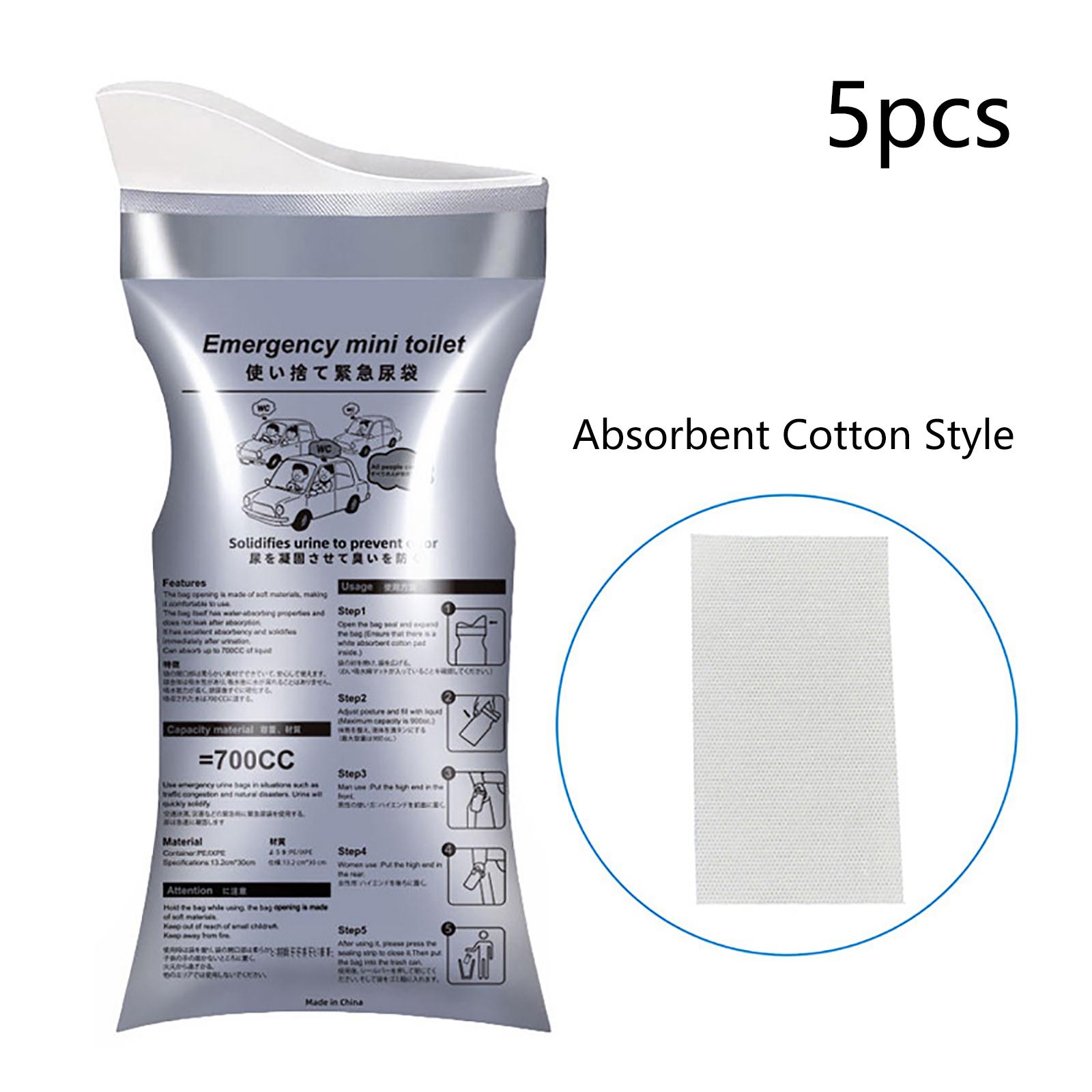 5 шт. Наружные аварийные мешки для мочи Одноразовые Дорожные Мобильные Туалеты Портативные Мешки-мочеприемники для Женщин Младенцев Мужчин Мешок для Рвоты Кемпинг