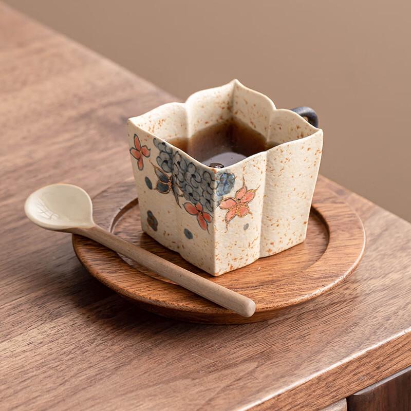 Changshen Gilded Hydrangea Ceramic Coffee Cup Set