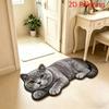 Cute Cat Alien Pattern Rug Anti-slip Water-absorbing Bathroom Floor Mat Bedroom Entrance Rug Home Decoration