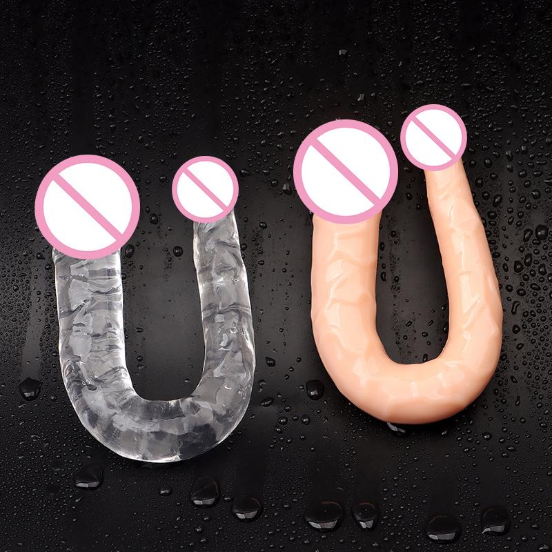 Çift Uçlu Gerçekçi Su Geçirmez Jöle Dildo Esnek Uzun Çift Taraflı Anal Oyun İçin Çiftler İçin G Noktası Stimülatörü Seks Oyuncakları