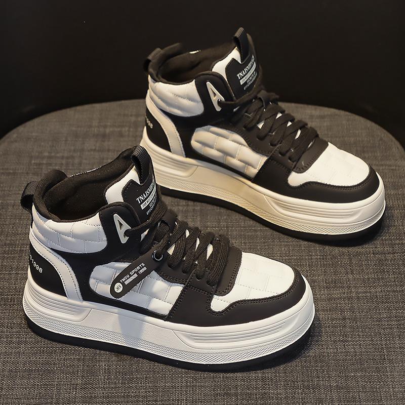 

Спортивные высокие хлопковые туфли повседневные туфли на толстой подошве 40 чёрный