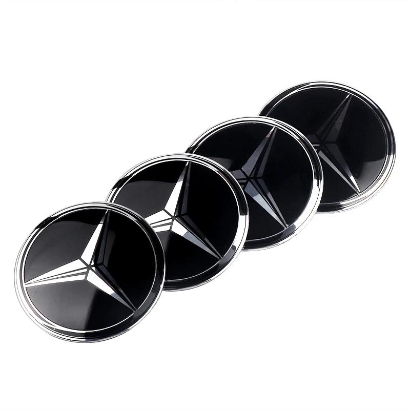 

Hot Car Sticker 4Pcs Car Wheel Center Caps Badge Tire Hub Sticker For Mercedes Benz AMG A B C E M R G S Class Exclusive AMG W108