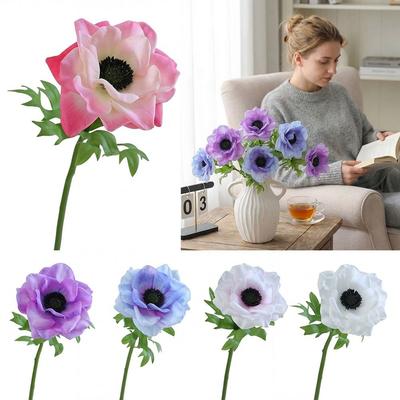 Multicolor Simulation Flower Green Leaves Fake Flower Lifelike Faux Flower  Wedding Ornament