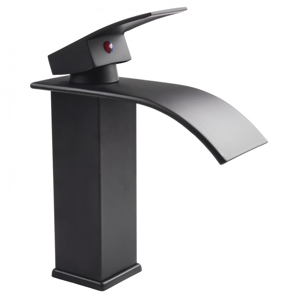 Bathroom Basin Faucet Waterfall Deck Mounted Cold and Hot Water Mixer Tap