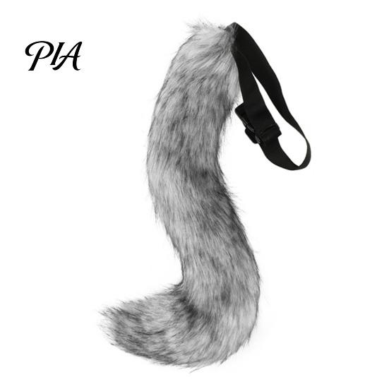 Halloween Beast Girl Outfit Plush Fox Cosplay Mask, Fluffy Tail, Costumes Props, Fuzzy Animation Lovers Gift Mask for Costume Party Anime Convention