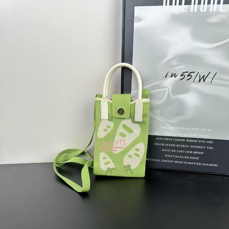 

Premium sense ns mobile phone bag new cartoon knitted bag dopamine niche versatile messenger shoulder bag handbag 12*19CM
