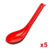 5pcs High Temperature Resistant Plastic Spoon Multicolor Available Suit for Household Restaurant Cafeteria Classic Style Spoon