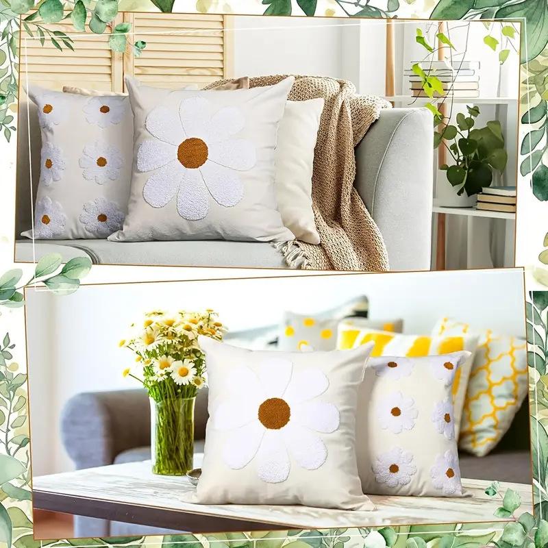 Home Simple Ins Style Sun Flower B&B Sofa Petal Wabi-sabi Tufted Loop Velvet Towel Pillowcase