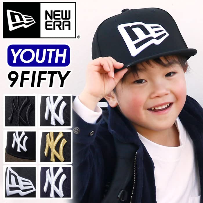 New Era Youth 9FIFTY New York Yankees Baseball NY Cap, Black/Woodland