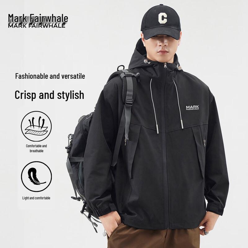 Mark Fairwhale Men's Color Block Hooded Jacket