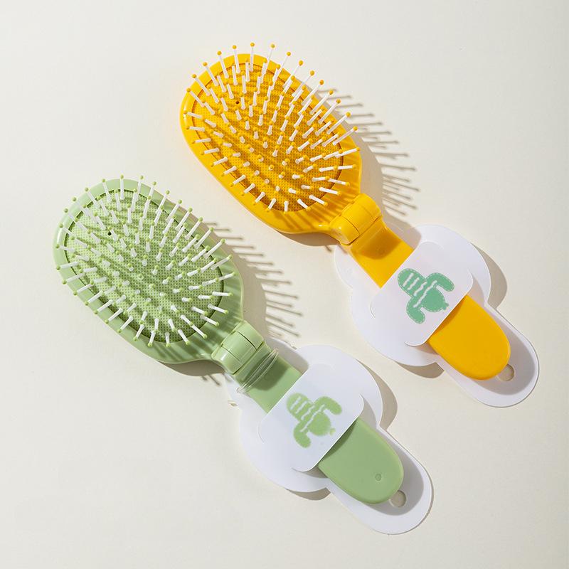 Cactus Folding Air Bag Comb Massage Comb Folding Easy To Carry Air Cushion Comb Girls Small Comb