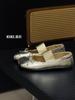 Summer silver Mary Jane shoes 2025 new retro flat-bottomed niche design ballet flat-bottomed casual shoes