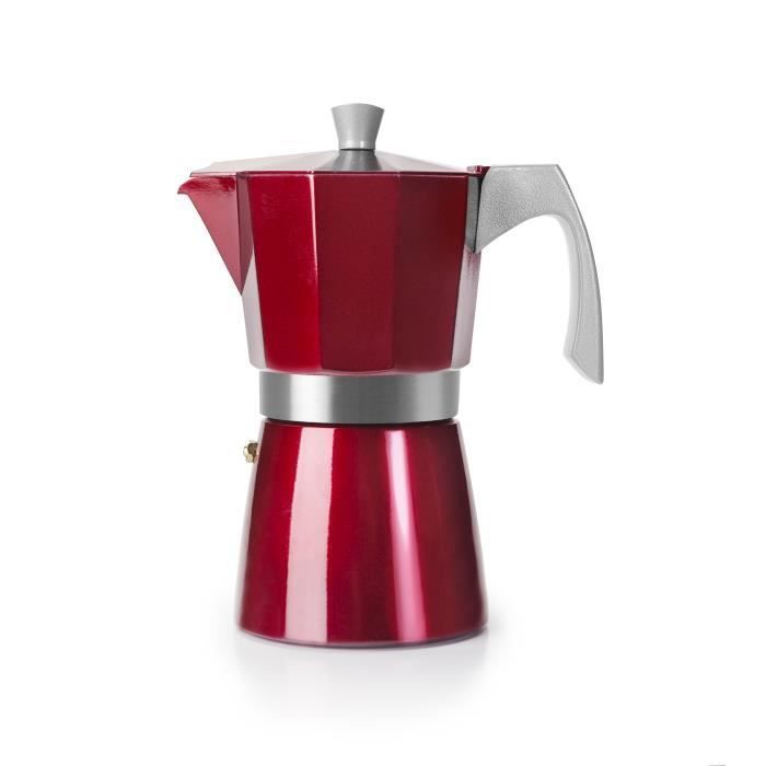 Cafetière - Ibili - Evva Red - 3 Tasses - 150 ml - Fonte d'Aluminium - Induction