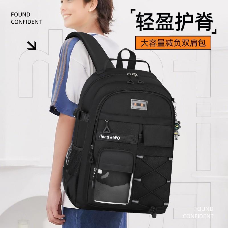 Schoolbag Backpack Large Capacity Burden Reduction Leisure Outdoor Travel Backpack Lightweight Campus Class Large Capacity Student School Bag
