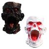 Stable Resin Pen Cup Gothic Skull Holder Realistic Zombie Head Makeup Brush Organizer Large Capacity Desktop Dark Home Office Decor Storage