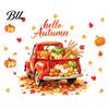 Pumpkin Store Display Autumn Harvest Window Clings, Decorative Static Glass Sticker for Thanksgiving Home Shop Seasonal Art Decor, Removable PVC Maple