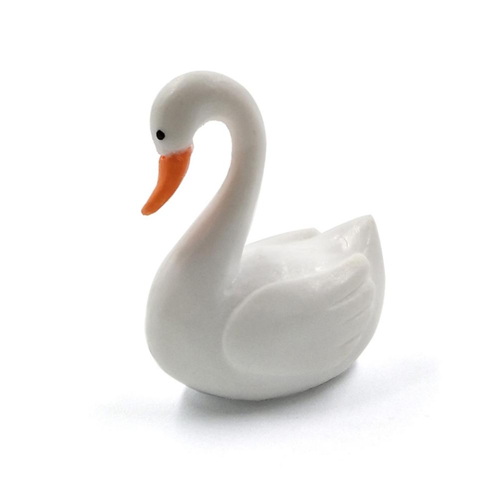 Mini DIY Bonsai Love Ducks Figurine Lover Birds Ornaments Black White Swan Miniature Animals Statue