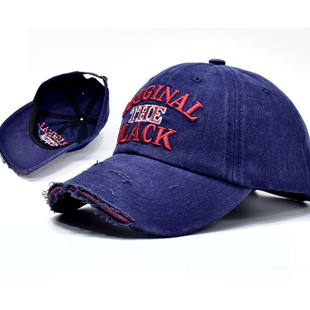 Washed Cotton Embroidery Baseball Cap Sunscreen Hats For Man Women Fashion