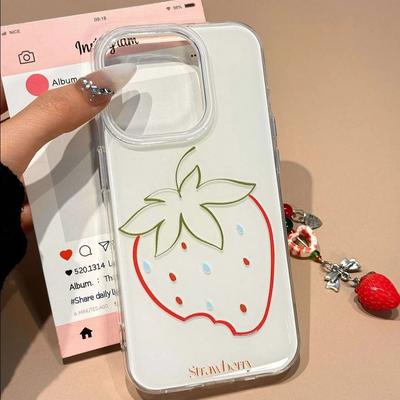 Line Cream Strawberry für Apple 16/15promax Handyhülle für IPhone14pro Niedlicher Cartoon 13 Weich