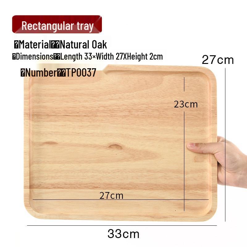 Japanese-Style Solid Wood Rectangular Tea and Cake Tray