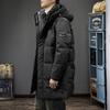 Men's 2025 Winter Hooded Down Jacket, 90% Duck Down, Mid-length, Warm H-Shaped Trendy Coat