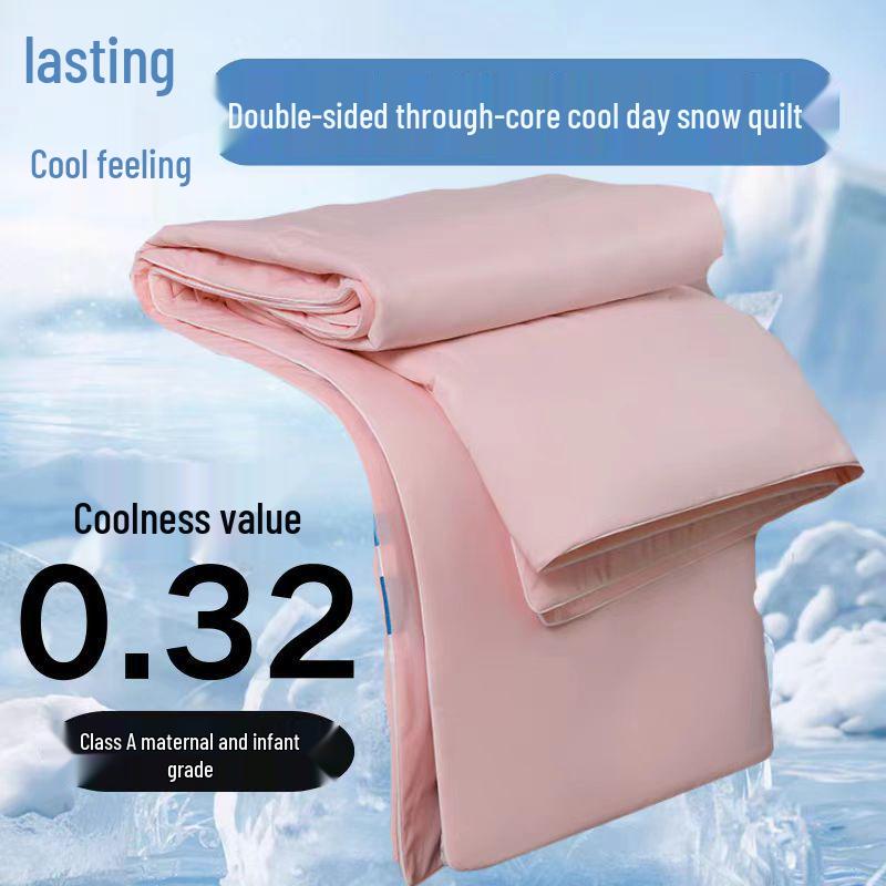 Nylon Cooling Silk Summer Quilt - Ice Cream Black Tech, Machine Washable for Air Conditioning and Dorms