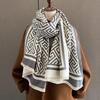 180*65 Thick Warm Winter Scarf Design Print Women Cashmere Pashmina Shawl Lady Wrap Scarves Knitted Men Foulard Blanket