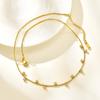 Wind Stainless Steel Round Snake Chain Necklace Ladies Luxury Shiny Zircon Collarbone Chain Nc-2383