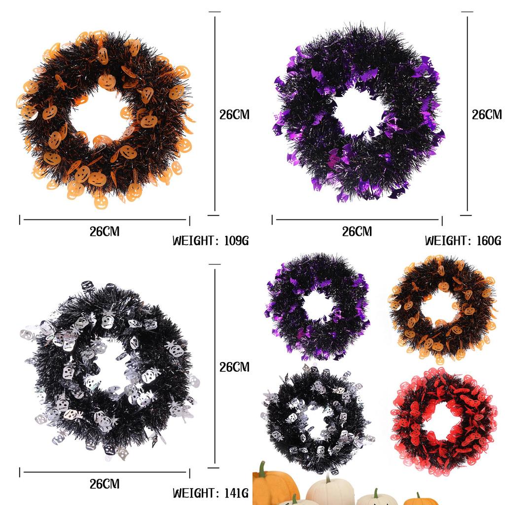 Vibrant Halloween Pumpkin Skeleton Wreath Decor For Festive Indoor Decoration