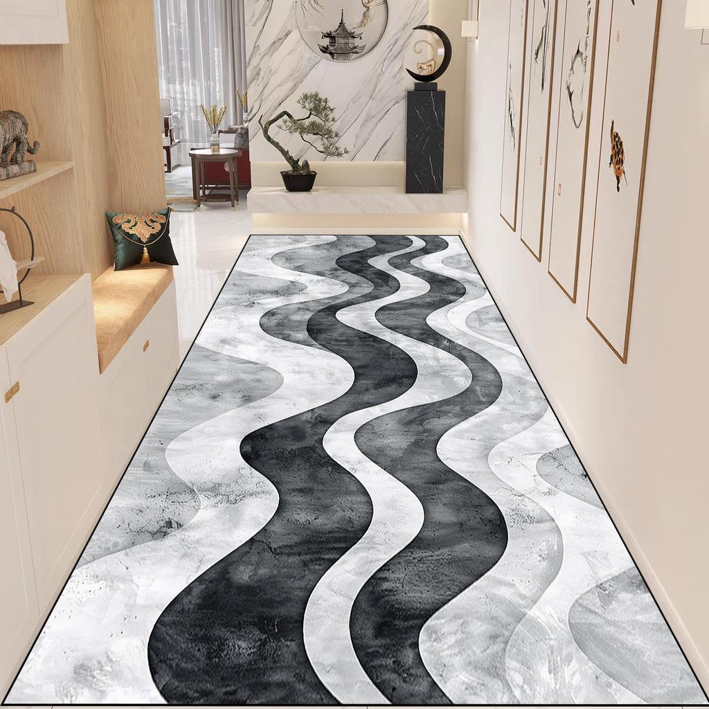Luxuriöser Flur-Teppich im nordischen Stil, rutschfest, waschbar, langer Läufer, Durchgangsteppich, anpassbare Dekoration, Fußmatte für den Eingangsbereich