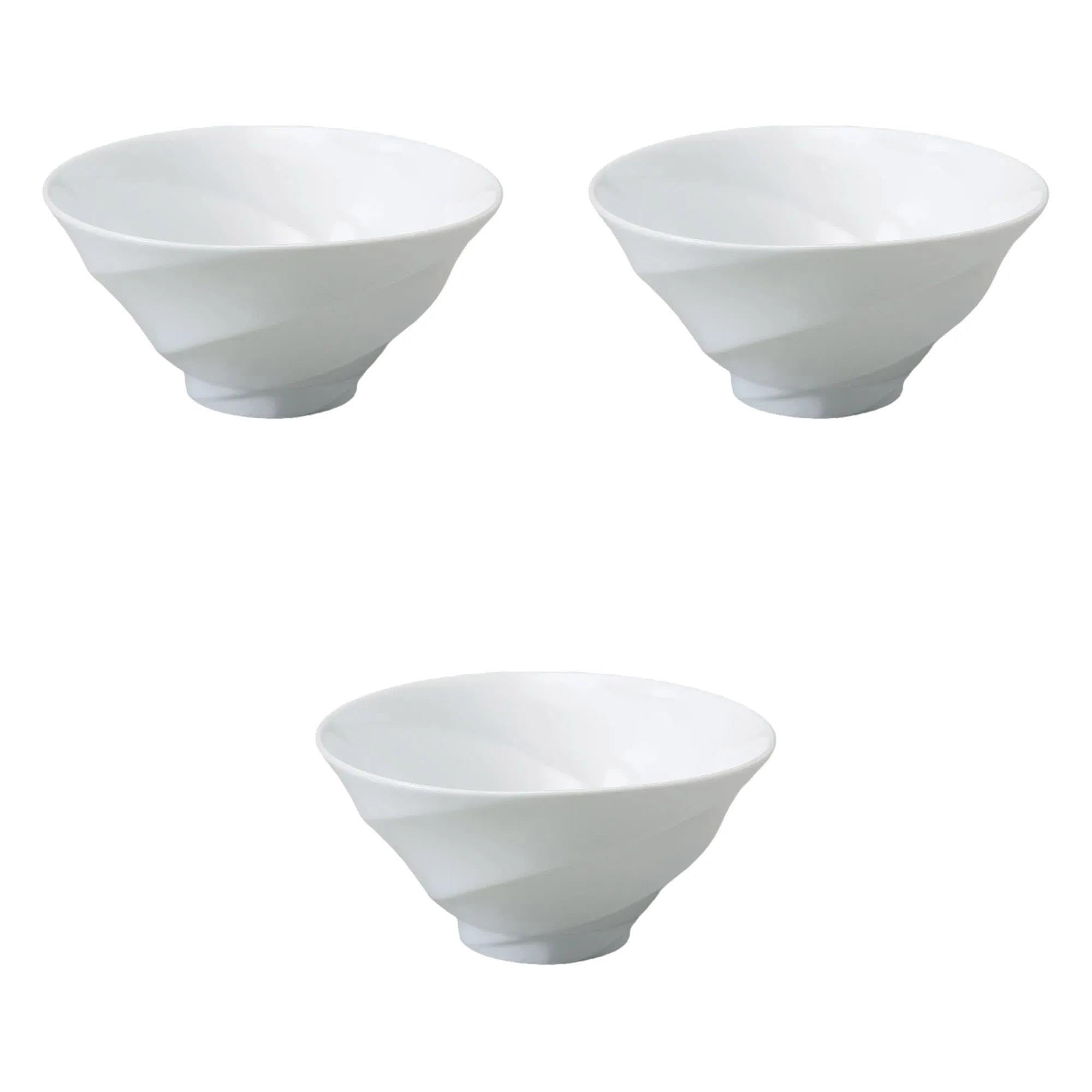 

Set of 3 Spiral White Bowls x Ramen Bowls by Setomonohonpo 6.8cm [20 7.9cm] белый