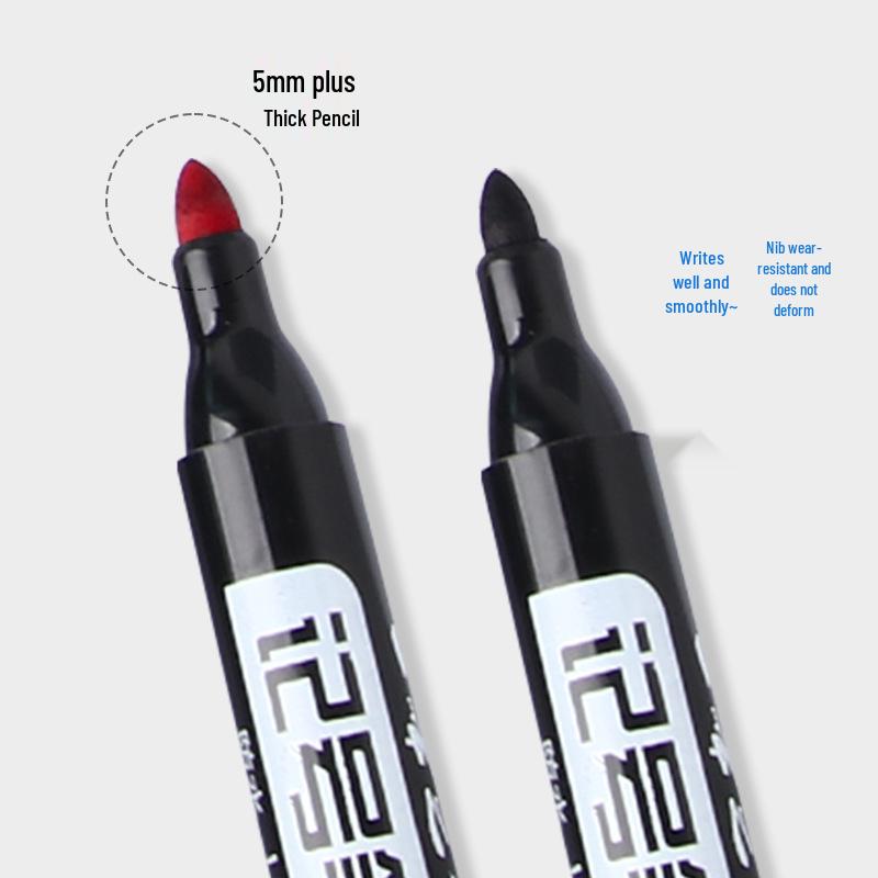 Refillable 700 Extra Bold Oil-Based Marker, Quick-Drying, Large Capacity, Big Tip, Blue/Black Pen