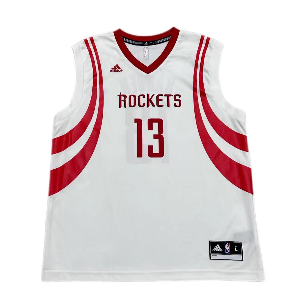 Adidas X NBA Collaboration Houston Rockets Harden Fashion Comfortable Soft Skin-Friendly Basketball Jersey Unisex Jersey White 7818A-3RJ-AEB2072