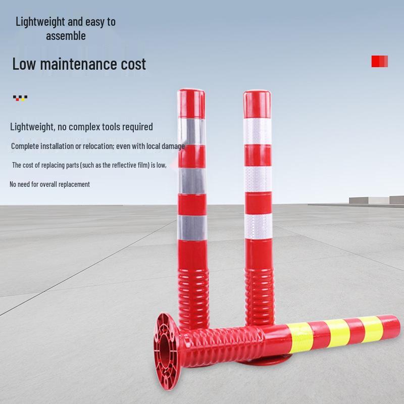 Reflective PU Anti-Collision Bollard: Traffic Intersection Marker, Elastic Lane Divider, Rubber Isolation Post, Road Barrier.