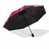 1pc Swirls Circles Automatic Open/close Folding Compact Umbrella, 8-Rib Sturdy Canopy, Lightweight Portable, Everyday Use, Gift, Outdoor Umbrella, Tra
