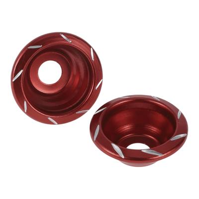 HEROFFIX 2pcs 12mm Curseur de Cadre de Moto Alliage d'Aluminium Protection de Carénage de Roue Tampon de Protection Anti-choc Garde 55mm 23mm Rouge