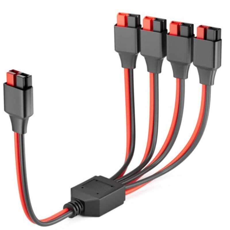 30A/45A Plug Connector 14AWG Solar Panel Outdoor Power Battery Plug Line for Portable RV Electric Vehicles 1 To 2 Power Cable