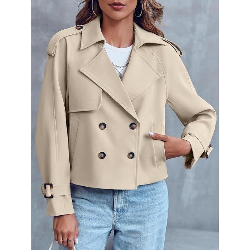 Trench da Donna Corto Doppiopetto Capospalla Casual