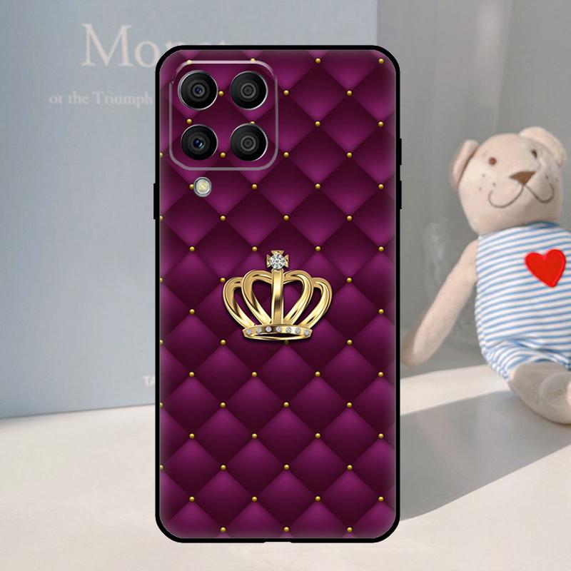 Quilted Texture Sofa Pattern Crown For Samsung Galaxy M21 M11 M31 M13 M33 M35 M53 M55 M15 M14 M34 M54 M12 M32 M52 M06 M16 Case