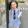 Girls Summer Striped Preppy Dress Sweet Princess Casual Skirt