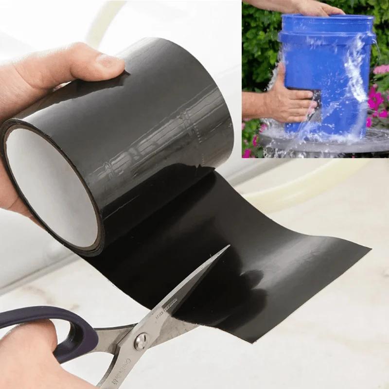 1PC 5 Ft (1.5 M) All-Purpose Waterproof Patch & Repair Tape - Self-Adhesive PVC Sealant for Pipe Leaks, Roofs, Boats