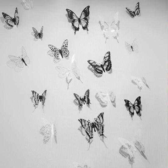 3D Butterfly Wall Decor Removable PVC Butterflies Wall Stickers Multi-Size DIY Removable Wall Art Decal for Kids Bedroom Nursery TV Background