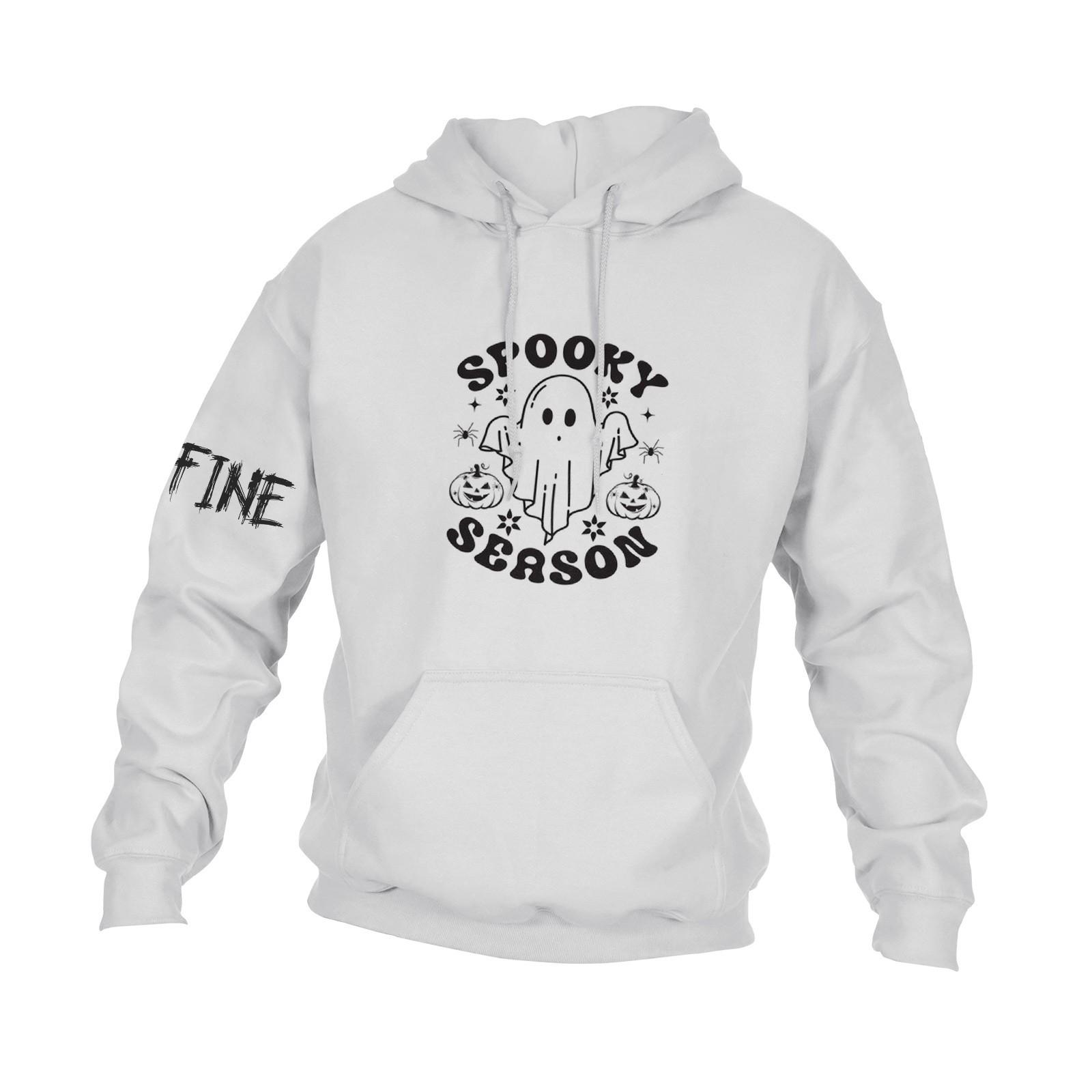 

Мужская повседневная свободная толстовка с капюшоном и длинным рукавом с карманом и принтом призрака на Хэллоуин XL белый