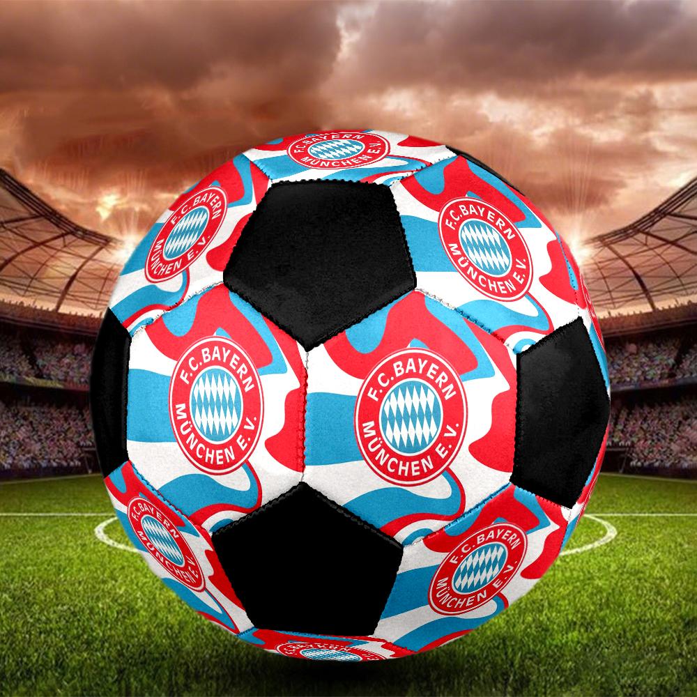 FC Bayern Munich Indoor Soccer Ball Colorful Machine Stitched PVC Size 5 Team Training Competition Ready Durable High-Bounce Cool Sports Gift