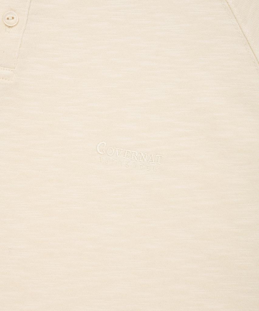 COVERNAT Slub Henley Neck T-Shirt Ivory