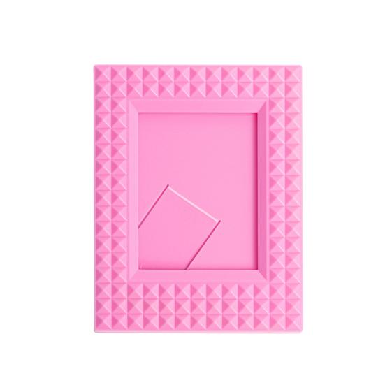 3 Inch Photo Frame Free-standing Anti-crack Solid Color Anti-skid Embossed Desktop Decor