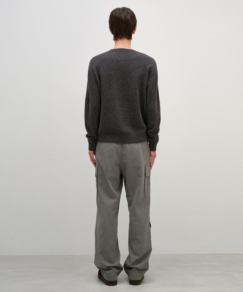 INSILENCE Gusset Wool Crew Neck Pullover Nep Brown