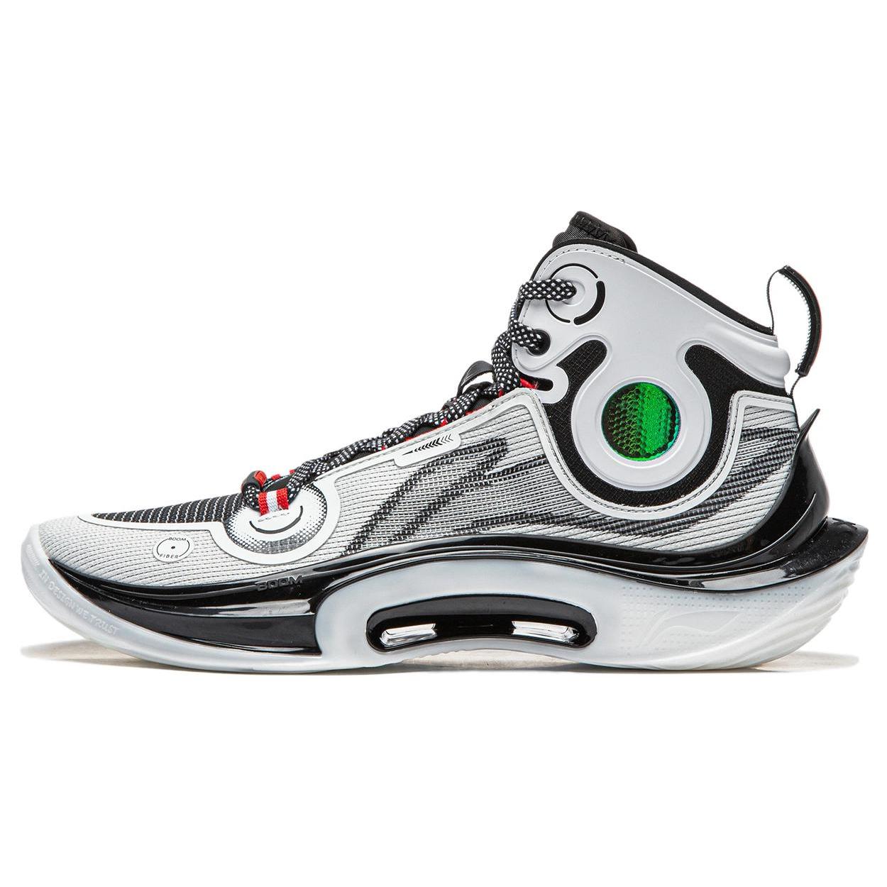 

New LiNing SONIC Ultra Cushioning, Wear Resistant High Top Basketball Shoes Men s White Black ABAT019-1 42
