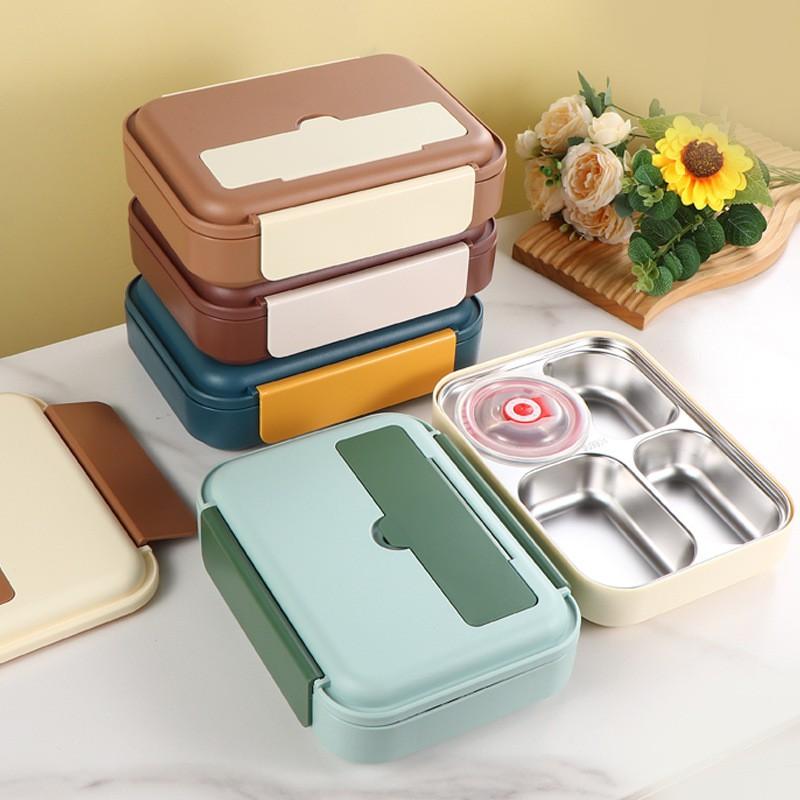 304 Stainless Steel Insulated Lunch Box Office Workers Students - Leakproof Bento Container With Compartment Square